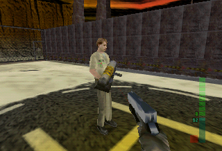 Playing on Perfect Dark difficulty with enemy health at 1000% makes the employee to stay alive.