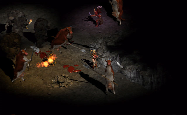 Red cows. The cows that spawn as part of the Secret Cow Level are always black and spawn in outdoor areas.