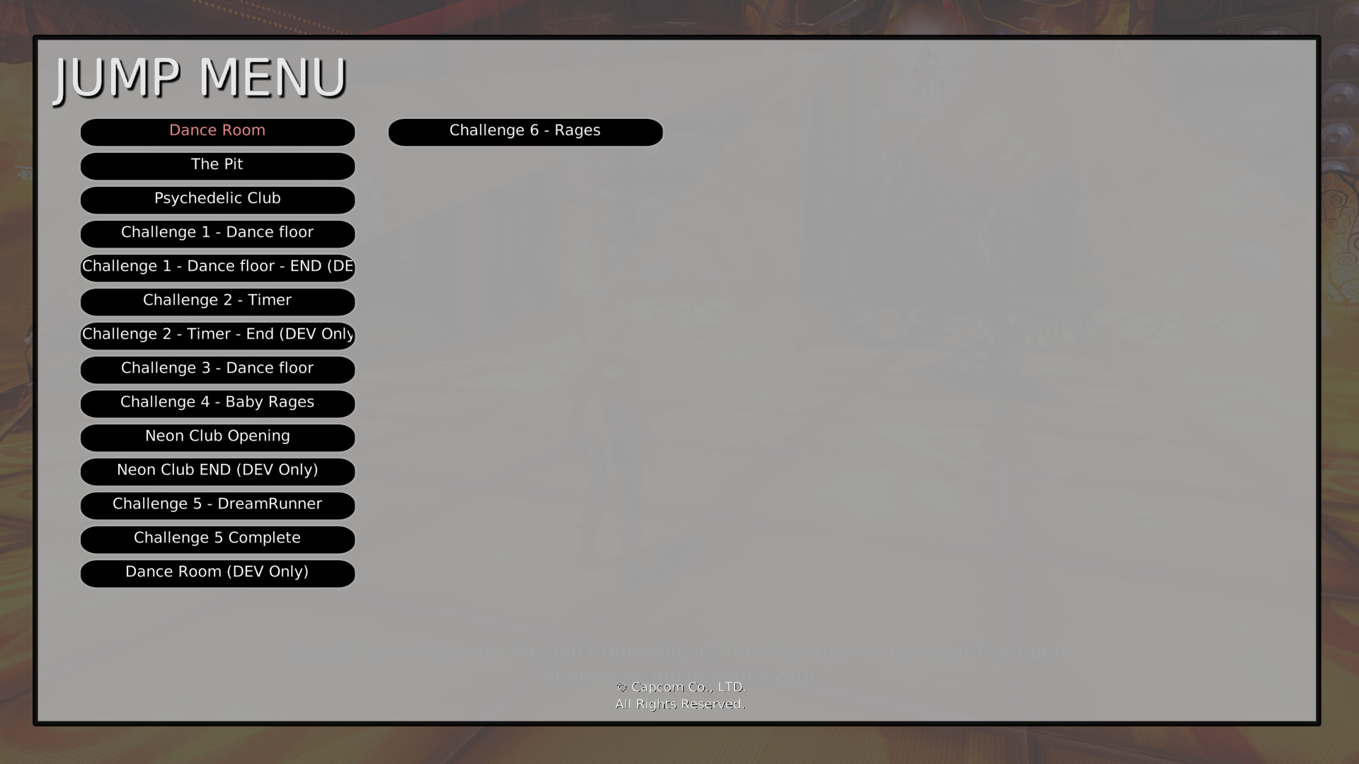 Jump Menu - Mission 13: Devil's Dalliance