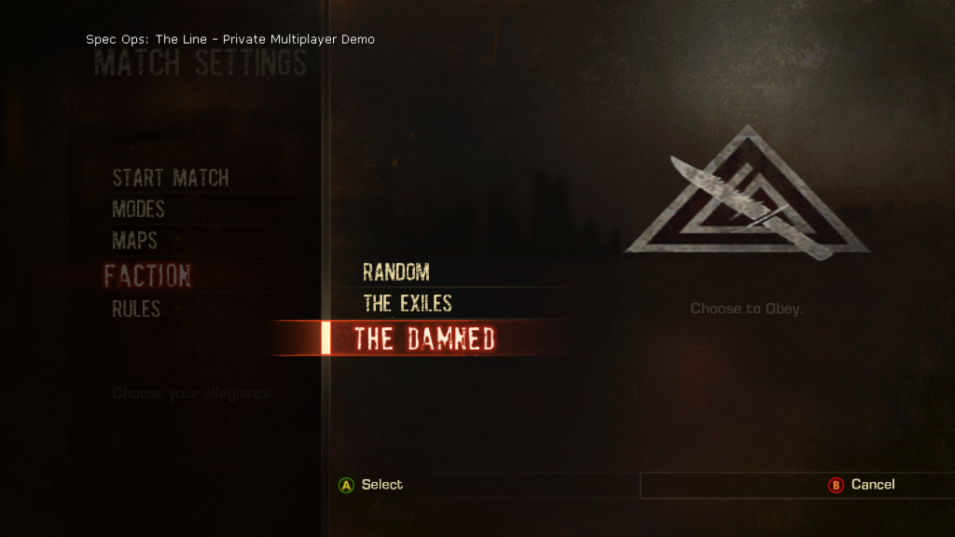 Original Damned Logo and Faction Menu Original Damned Logo and Faction Menu