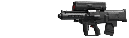An XM25, airburst grenade launcher. Later became the Chaos Launcher, an SMG with highly random performance. An XM25, airburst grenade launcher. Later became the Chaos Launcher, an SMG with highly random performance.