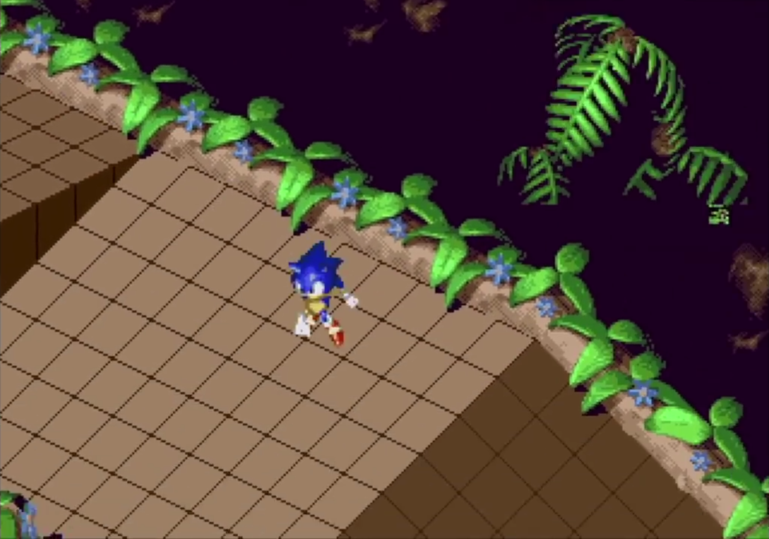 This prototype had a whole different design for Green Grove not seen in the final game. The tiles are smaller, and the leaves are not as big.