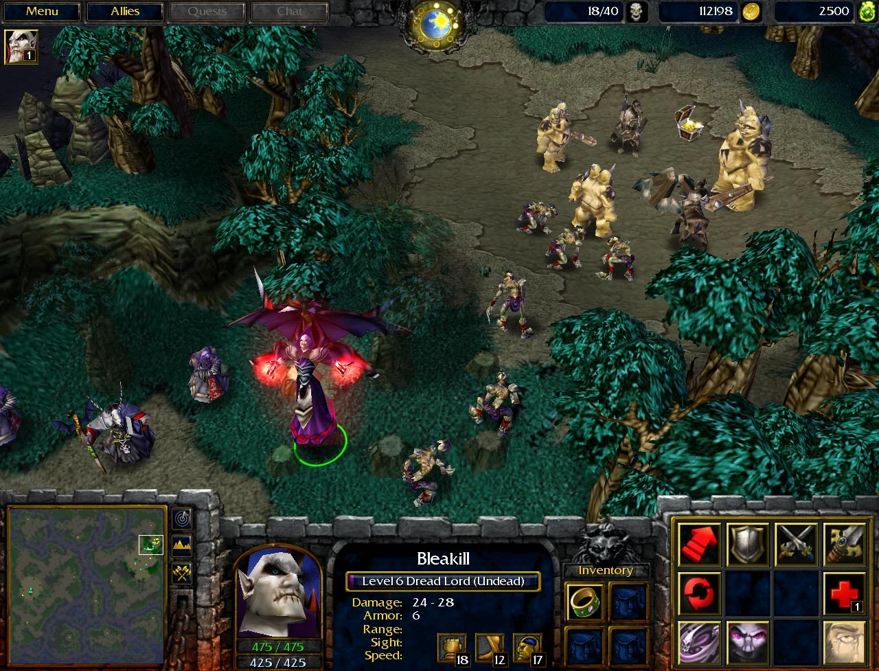 The Dreadlord in the Beta. Notice his roster of spells, none of which made it into the final game. The Dreadlord in the Beta. Notice his roster of spells, none of which made it into the final game.