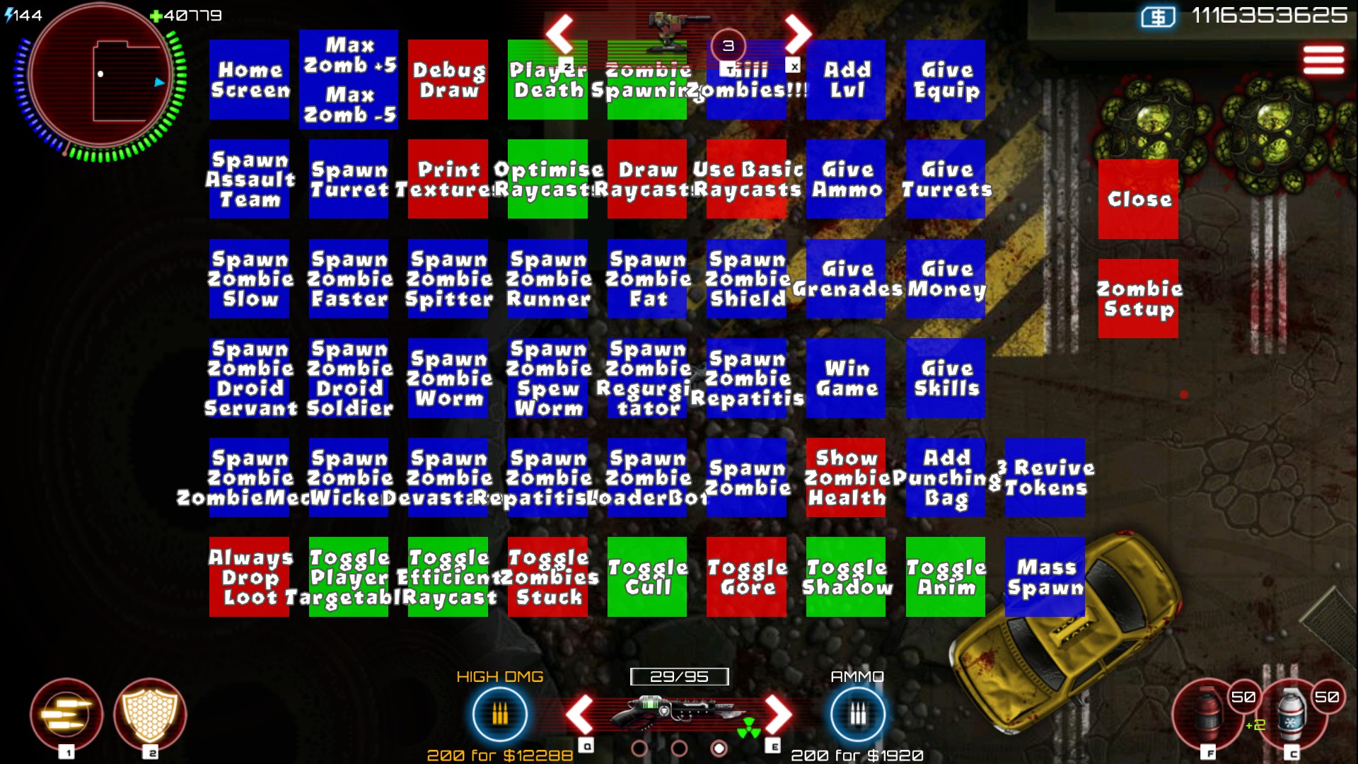 Debug menu.