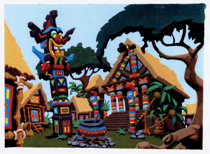 Concept art of the native village (colored) Concept art of the native village (colored)