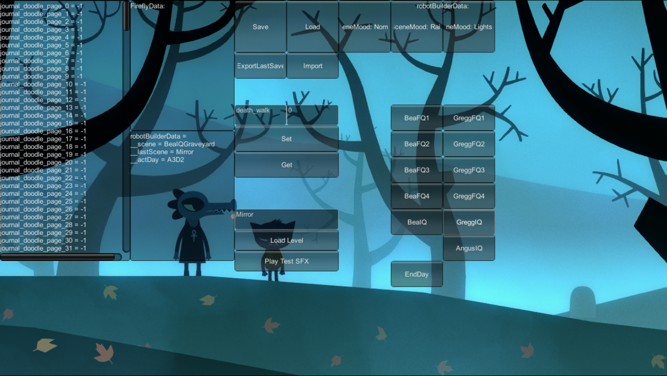 Complex debug menu Complex debug menu