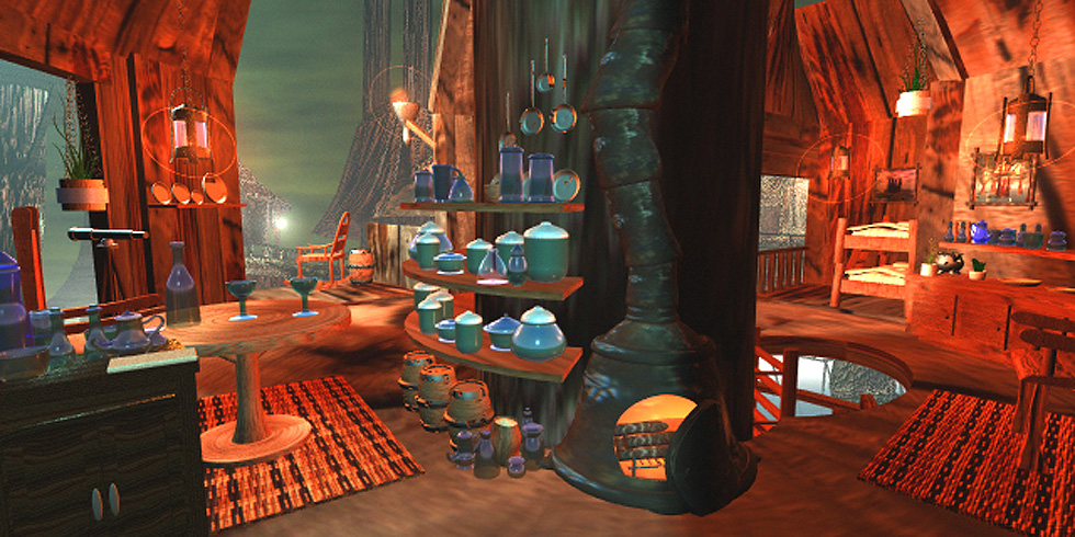 Unused house interior by Mark Winterbauer, a part of a dungeon shown on two previous graphics.