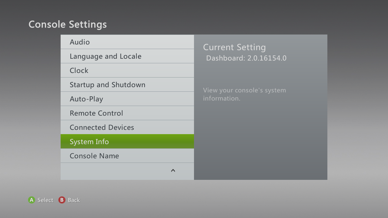 System Info button System Info button