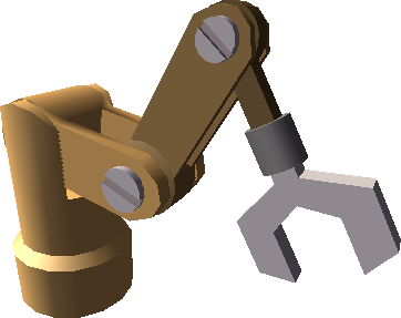 A mechanical arm. A mechanical arm.