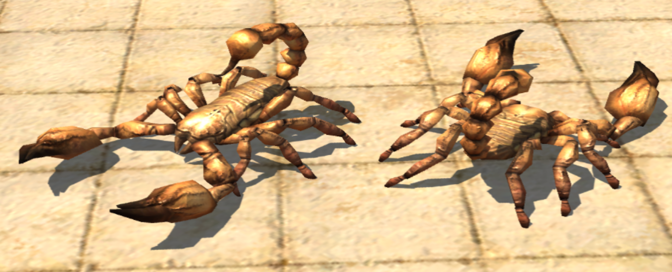 "giant" scorpion mesh in the Editor