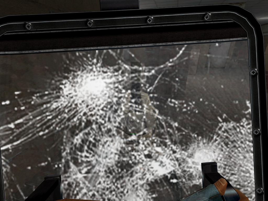 Riot shield with a charge between 30 and 11.