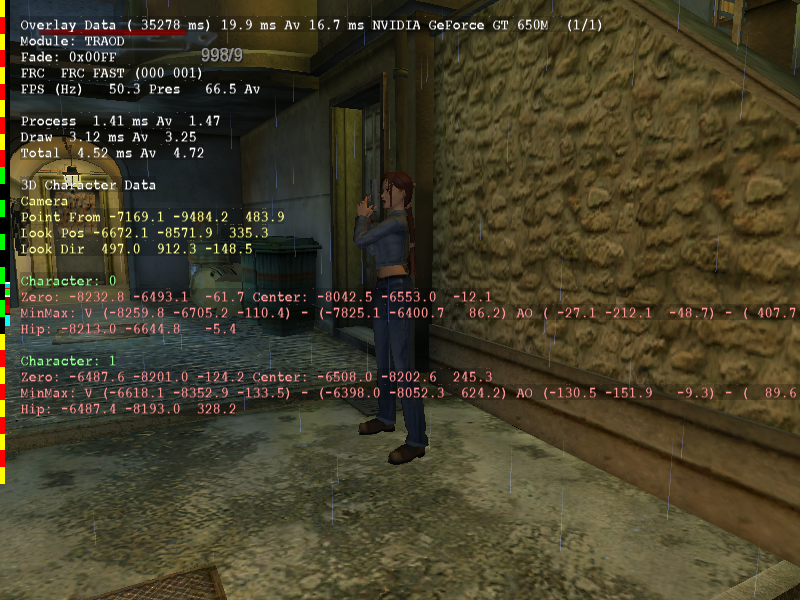Coordinates related to the player character.