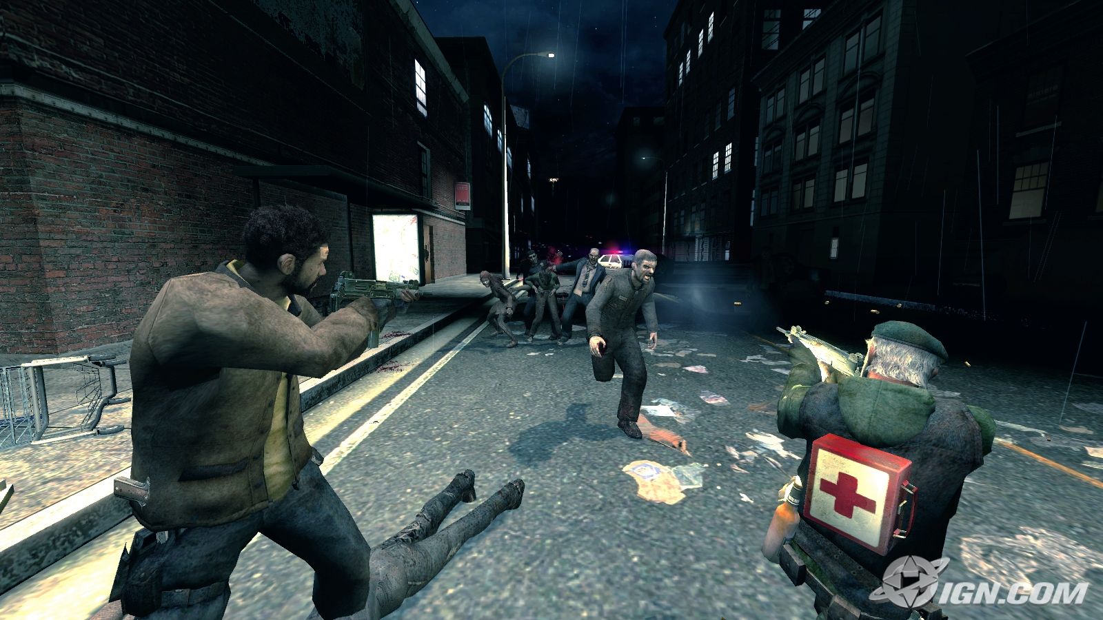 Bill and Louis shooting at Common Infected.