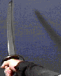 Part of the sword swinging animation, clearly showing the katana’s shadow from the room the team took the pictures in.