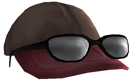 Ballcap with Glasses (28ffa) has a world model despite the fact that it is impossible to drop on the ground without use of the console. Ballcap with Glasses (28ffa) has a world model despite the fact that it is impossible to drop on the ground without use of the console.