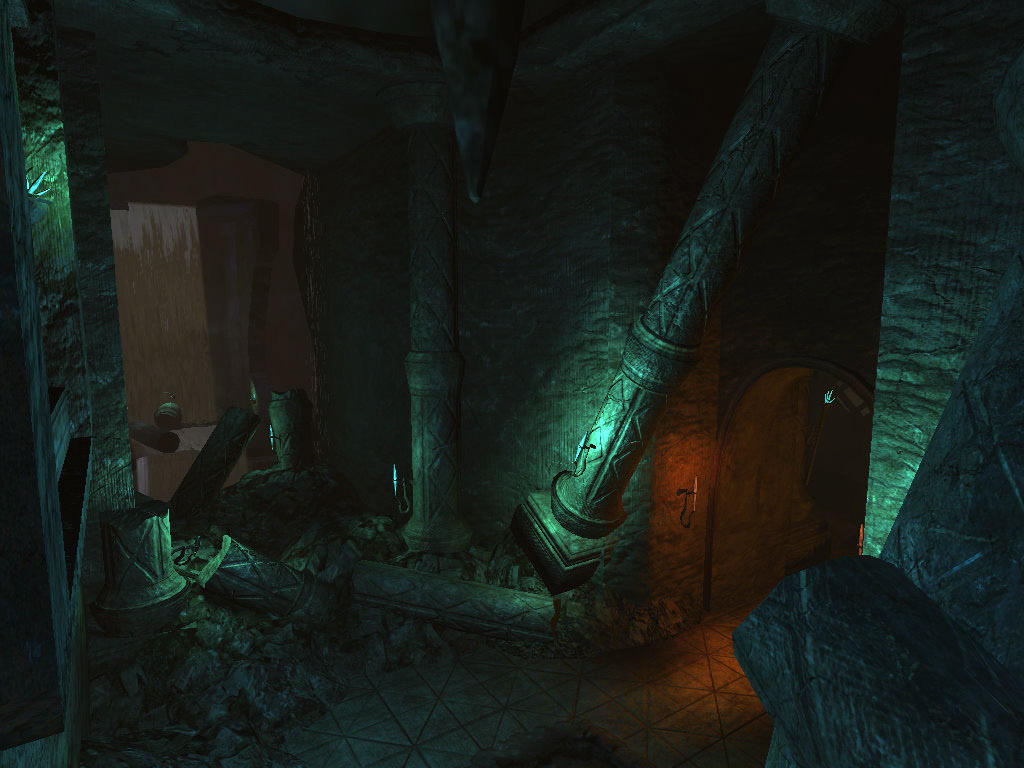 Ruined hallway.