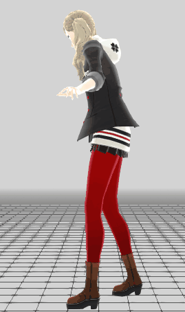 Ann leaning back against the railway. Ann leaning back against the railway.