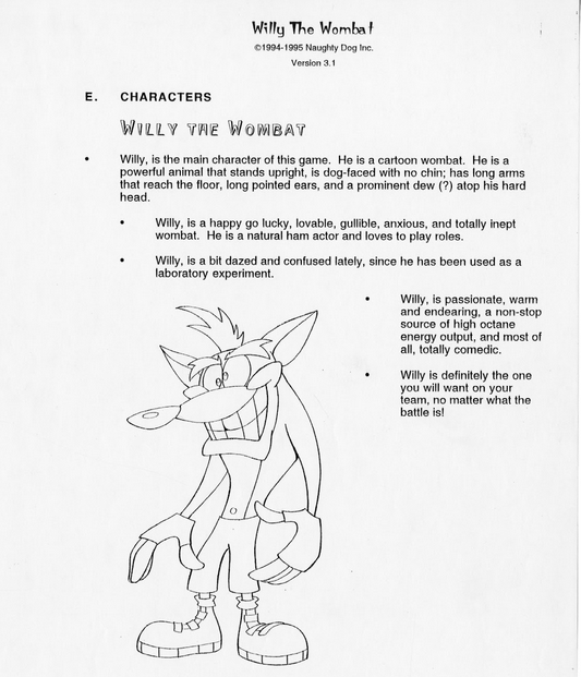 Crash's character bio (May 1995). Crash's character bio (May 1995).