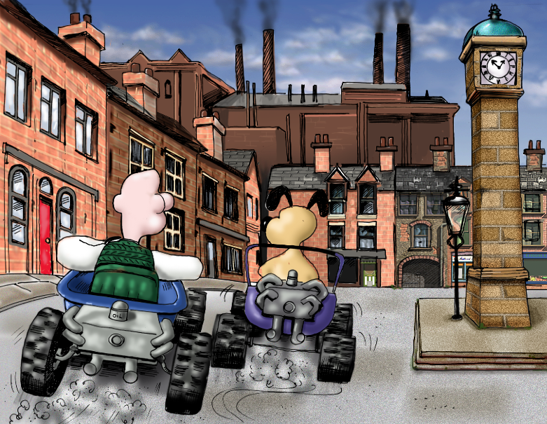 A track set on Wallaby Street in Lancashire, where Wallace and Gromit live. A track set on Wallaby Street in Lancashire, where Wallace and Gromit live.