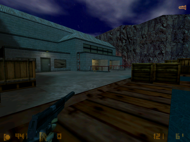 Outside the second warehouse.