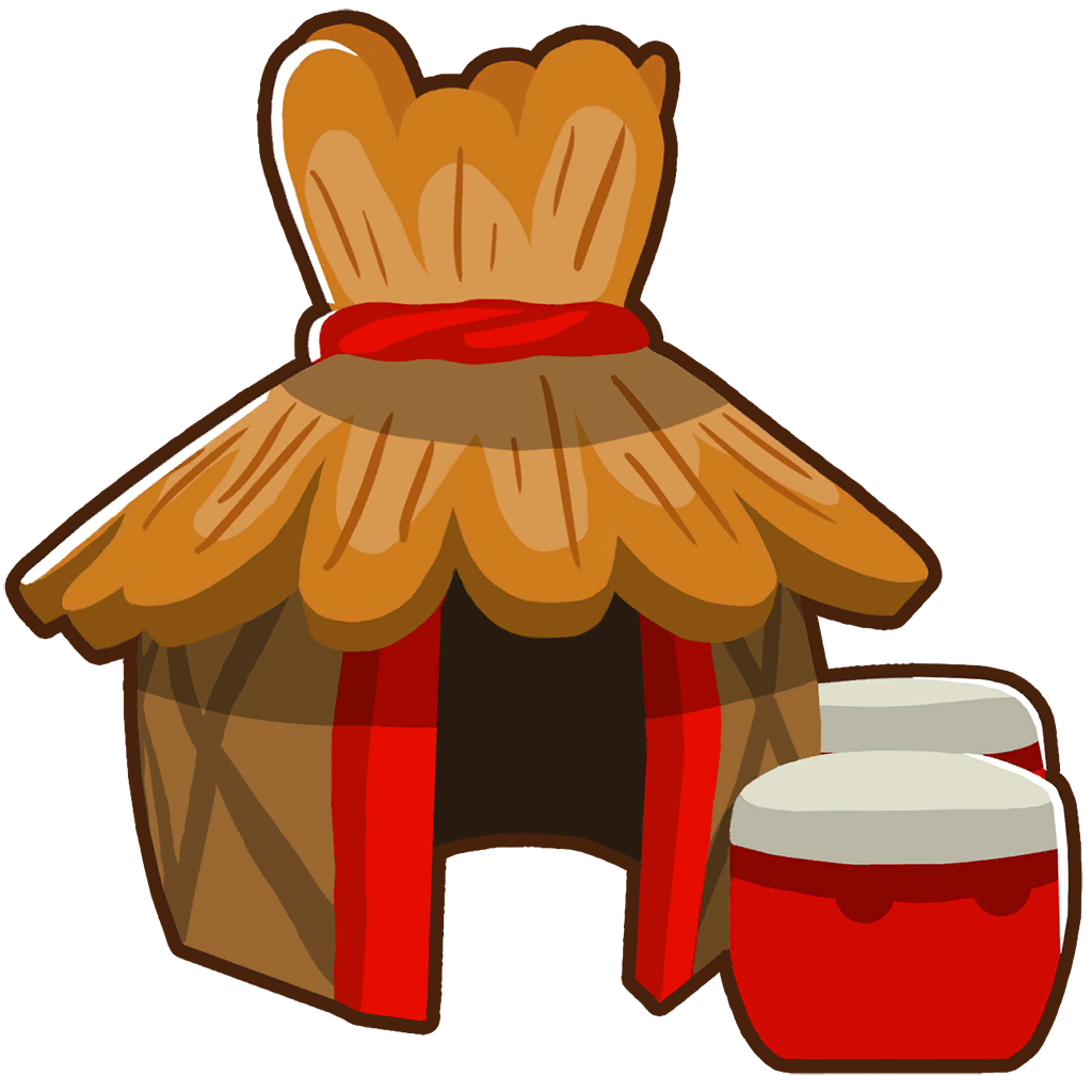 Unused version of 2-0-0 Monkey Village Tower Icon, shows some minor differences such as the "Jungle Drums" being on the right, instead of the left, as well as no campfire included.