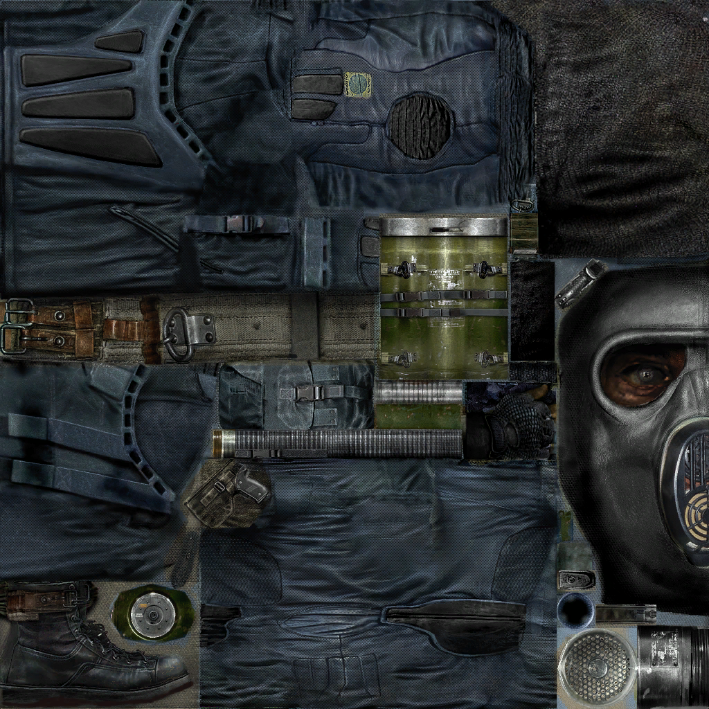 Old Ecologist texture with evil eyes on the mask.
