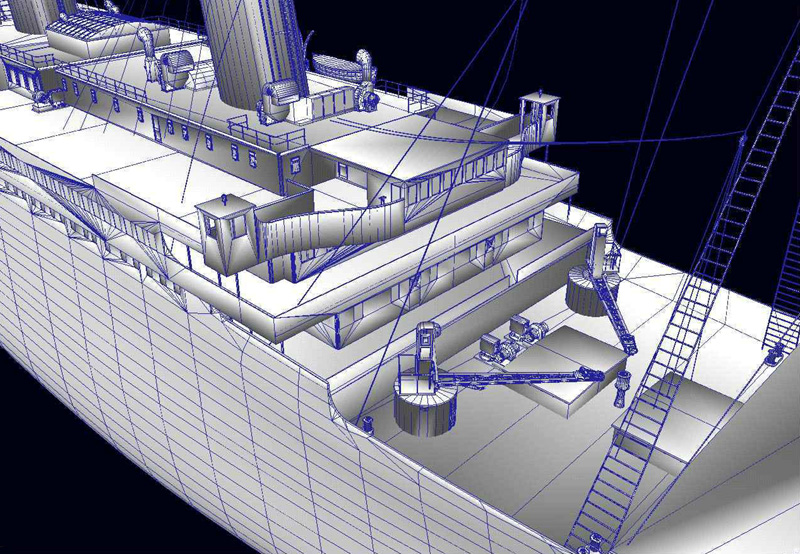 Wireframe of the ship. Wireframe of the ship.