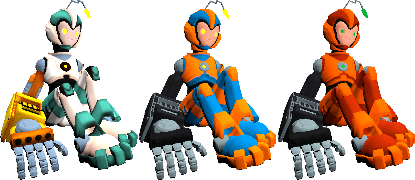 All three Milo variants; the middle one appears in the final game. All three Milo variants; the middle one appears in the final game.