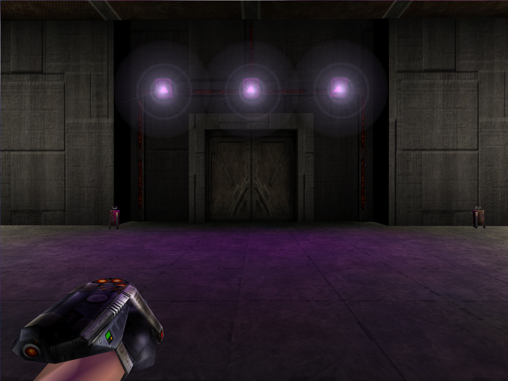 The purple light door. The purple light door.