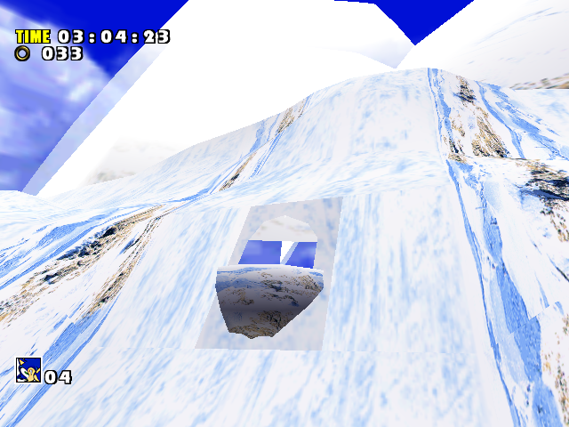 The top of the mountain from Act 3 in Act 1. Sonic never gets close enough for it to appear. The top of the mountain from Act 3 in Act 1. Sonic never gets close enough for it to appear.