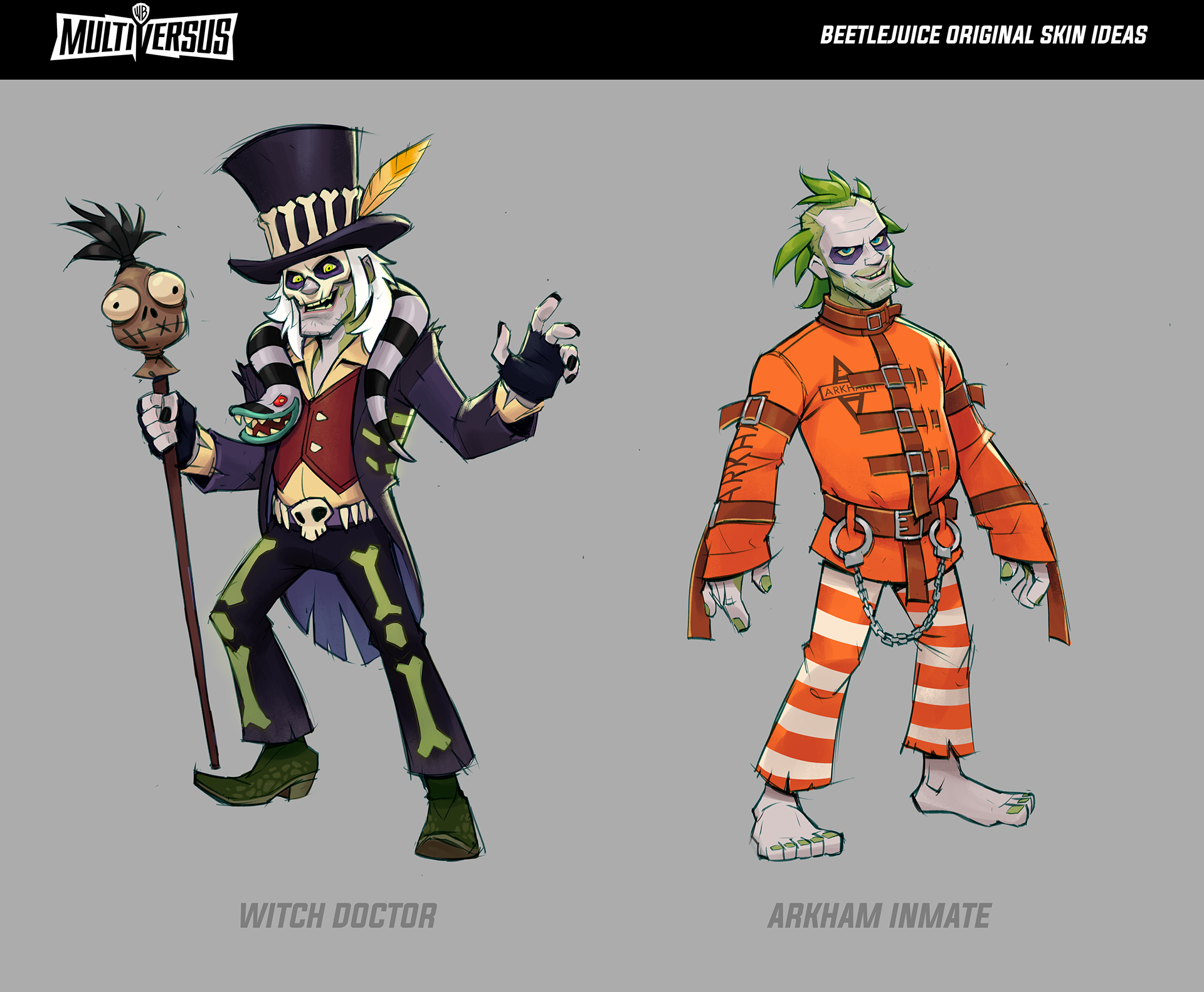 Concept Art for some unused Beetlejuice skins.