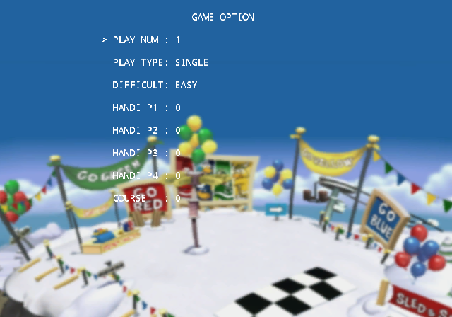 The Game Option Screen