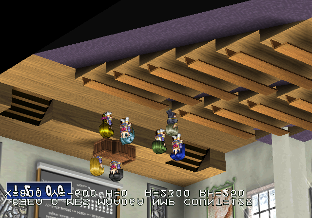 A developer screenshot with debug info enabled. It's also upside down for some reason with reversed text.