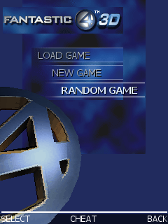 RANDOM GAME option in menu RANDOM GAME option in menu