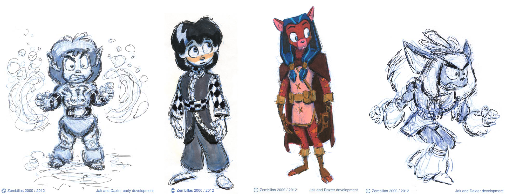 Early sketches of the protagonist by Charles Zembillas. Early sketches of the protagonist by Charles Zembillas.