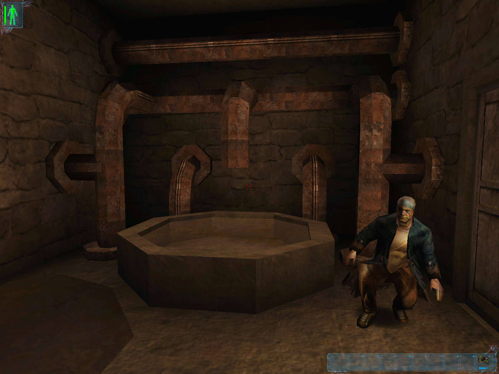 Mole tunnels, a bum crouches which does not normally happen with unarmed NPCs.