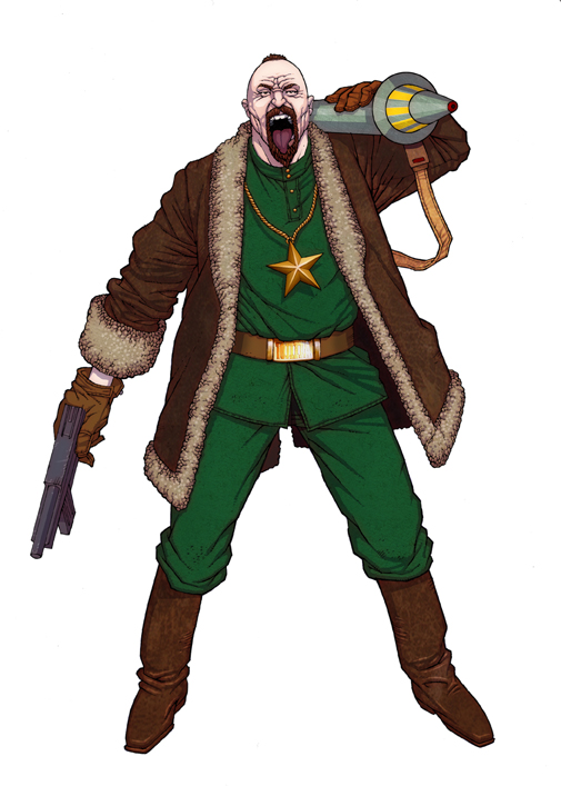 2005 concept drawing of Vladimir Golyak. (Holding an even older design for the Rocket Launcher.)