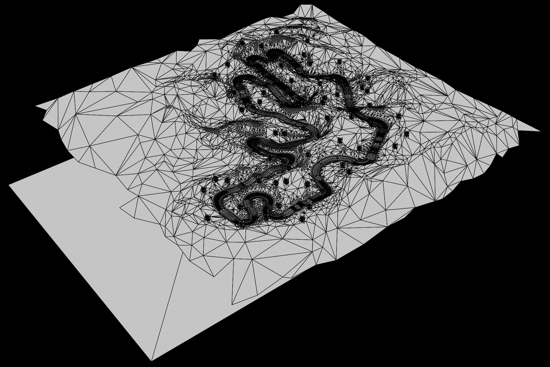 A view of the entire geometry of the course. A view of the entire geometry of the course.