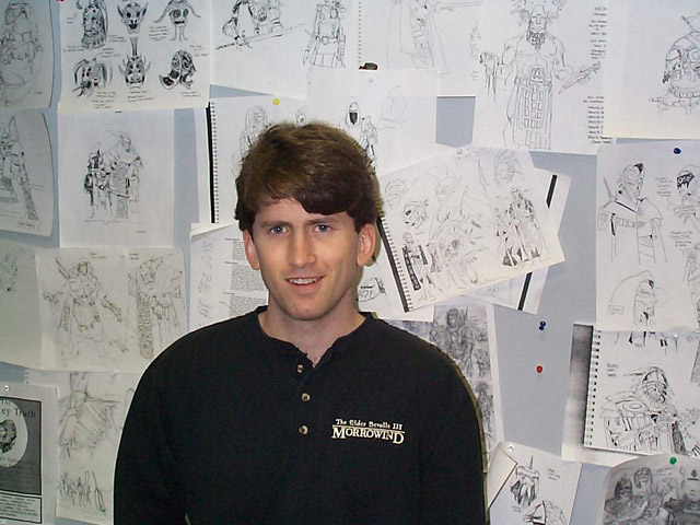 Todd Howard smiling in the Morrowind War Room.