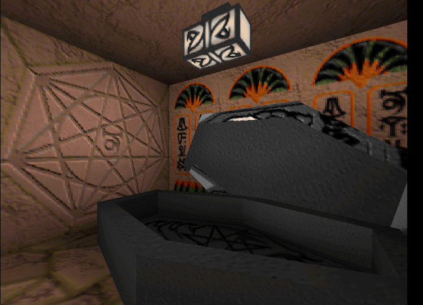 Open coffin in coffin room. Open coffin in coffin room.