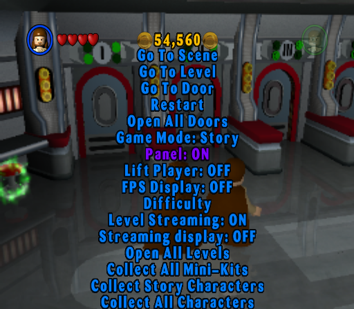 Debug options as listed in-game. Debug options as listed in-game.
