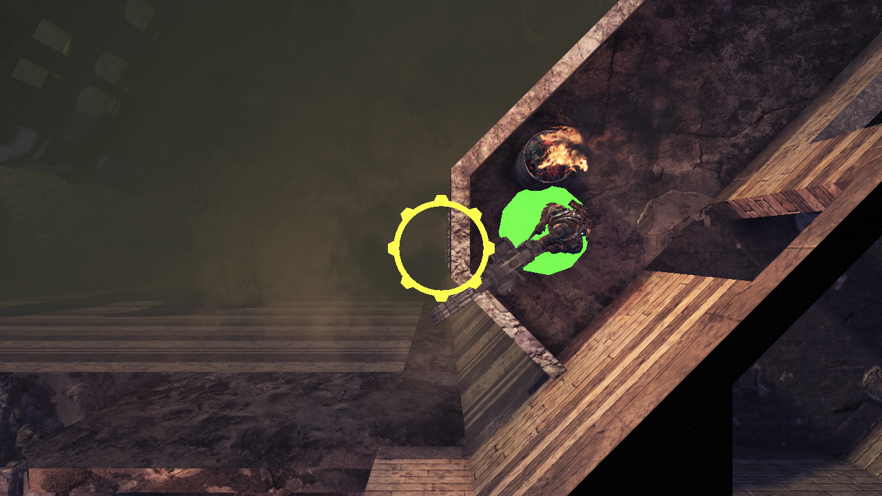 Telling the COG Redshirt to use the turret.