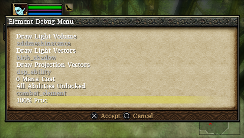 Element Debug Menu - Additional Options