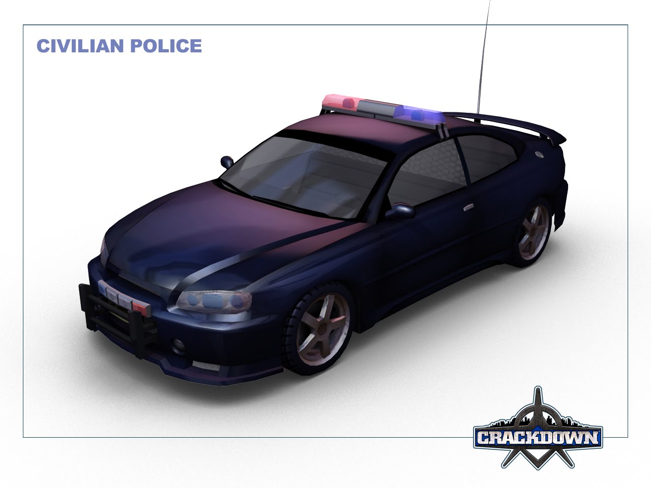 CIV_003_PoliceCar (2006 render, referred to as the Agency Dispatch cruiser in the final.)