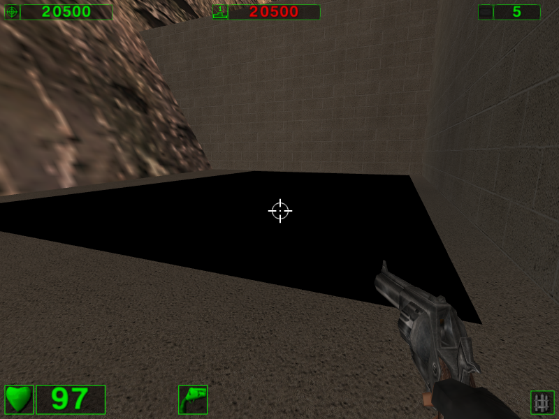 The pit after firing 10 rockets at it.