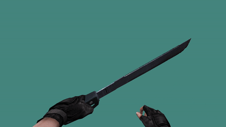 Slashing with the machete. Slashing with the machete.
