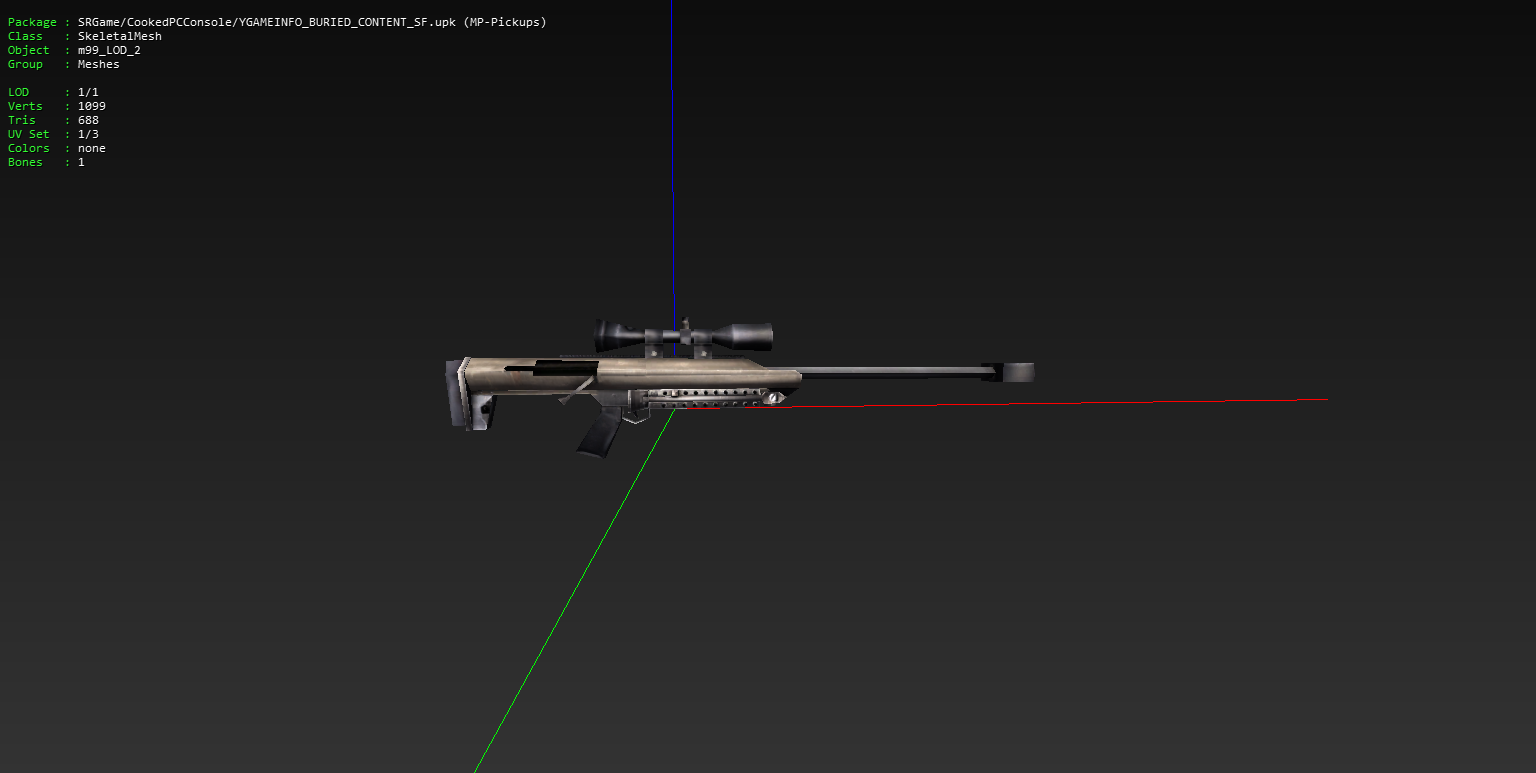 The M99's early LOD model with a tan texture set and no 33rd emblem. The M99's early LOD model with a tan texture set and no 33rd emblem.