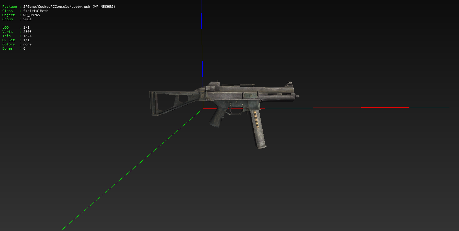 The UMP-45 with dustier textures. It lacks a foregrip, unlike in beta gameplay footage. The UMP-45 with dustier textures. It lacks a foregrip, unlike in beta gameplay footage.