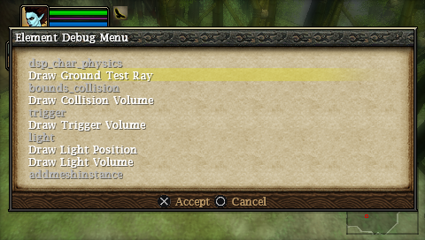Element Debug Menu