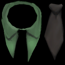 Tie and green undershirt.